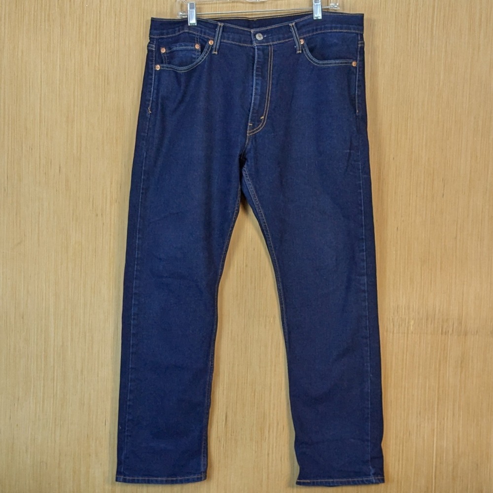 Levis 513 Slim Straight Jeans Mens 36x30 Dark Wash Blue Denim Western Streetwear